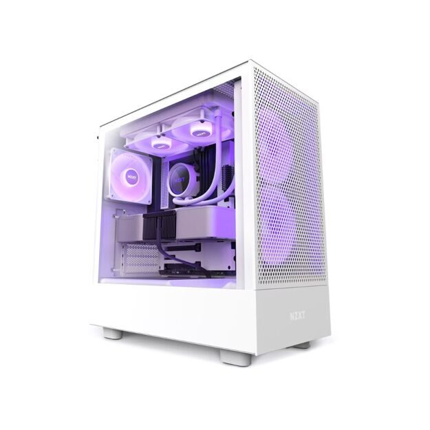 Компьютерный корпус NZXT H5 Flow RGB CC-H51FW-R1 White без Б/П