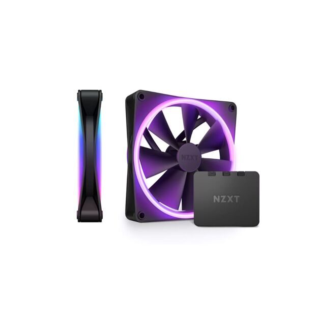 Комплект кулеров для компьютерного корпуса NZXT F140 RGB DUO RF-D14DF-B1 Black 2в1